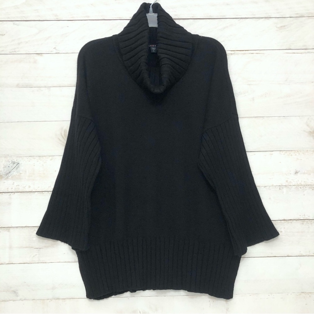 New Cyrus Oversized Cowl Neck Knit Sweater • Black • Sz L • NWT